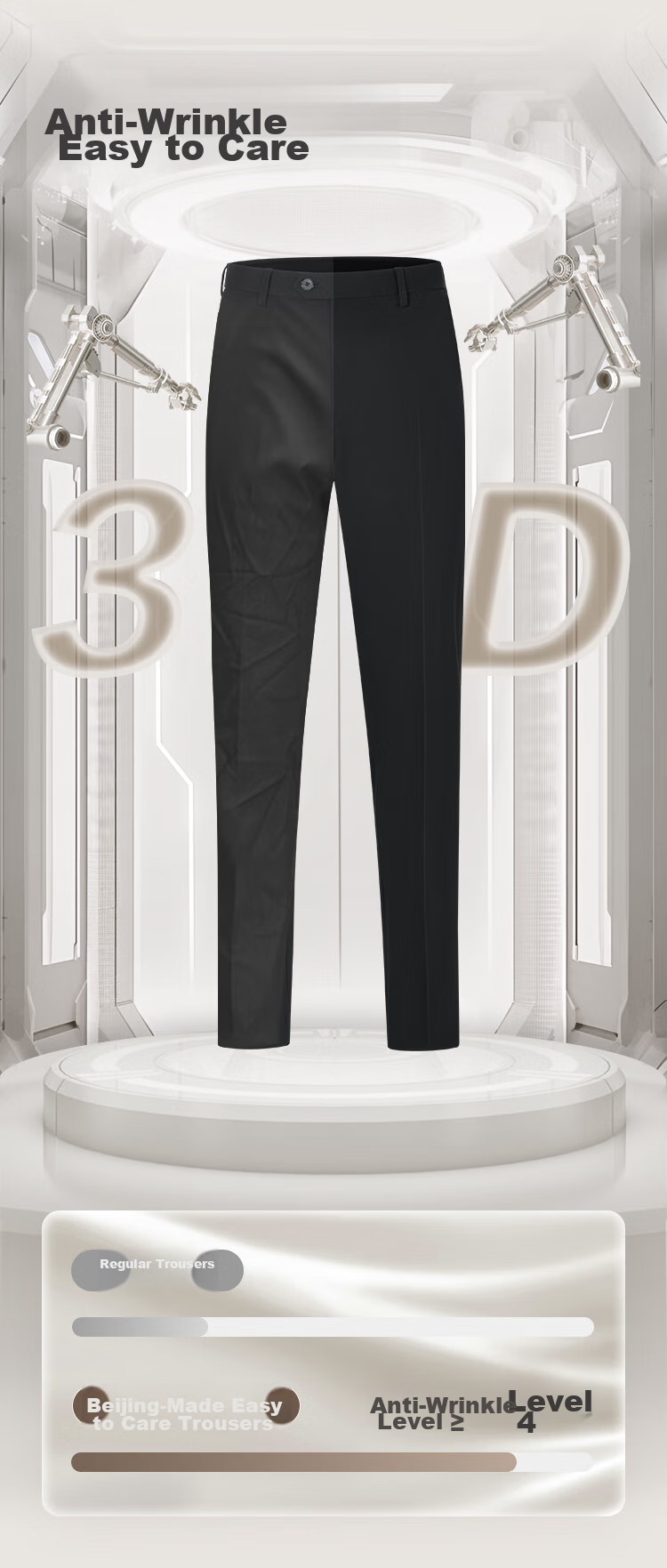 JD Original Men's Dress Pants, Casual Straight-Leg Wrinkle-Resistant Fleece-Lined Suit Trousers, Gift for Men, Black, Size 35 8