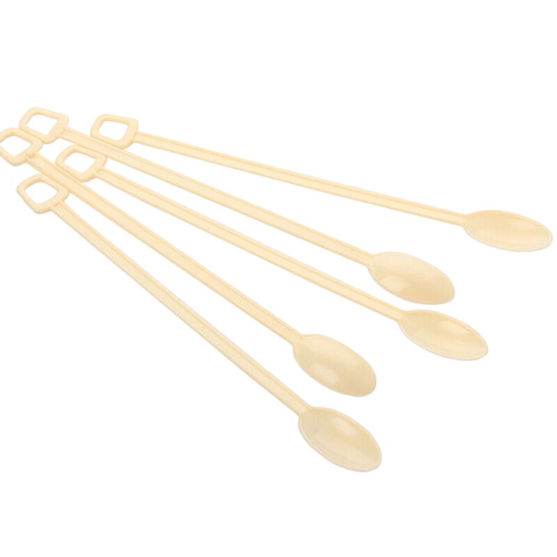 BJ Disposable Stirring Spoons, Coffee Scoops, 200 Pieces, Black Bear Design, Honey Spoon, Long-Handled Coffee Mixing Spoons, Coffee Stirrers