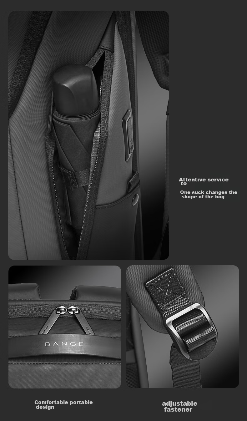 Bange Business Backpack for Men, Travel And College Student Schoolbag, Gift, Casual Travel Backpack, 17-Inch Laptop Bag, 7267 Gray 14