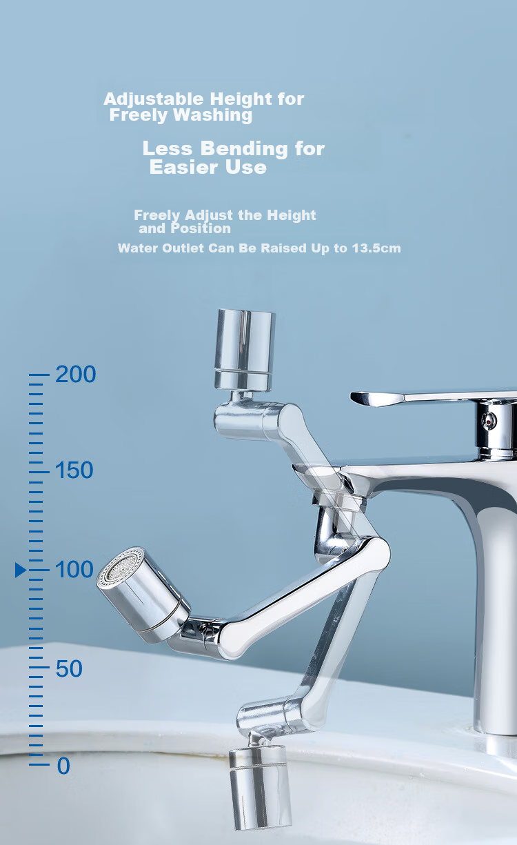 JD Original 1440° Mechanical Arm Faucet Sprayer with Filter, Rotating Mechanical Arm Filter Anti-Splash Spout for Kitche 4