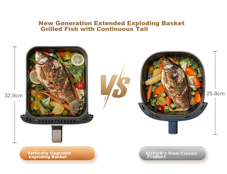 SUPOR Air Fryer, No Flipping Required, Fully Automatic Home Use, 6L Multi-Functional Air Fryer, Dual Knob Visible Air Fryer, Subsidized KJ60Y807 14