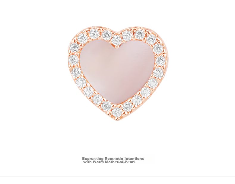 APM Monaco Pink Mother-Of Heart Stud Earrings, Niche Luxury High-End Jewelry, Birthday Gift for Girlfriend Or Wife 3
