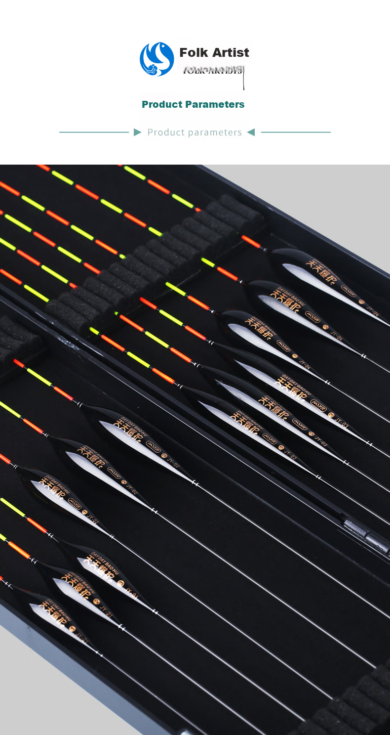 Minjianyiren Fishing Float Set with 9 Floats And Float Box, Highly Sensitive Thickened Eye-Catching Floats for Nearsighted Beginners, Crucian Carp Wild Fishing Luminous Floats 8