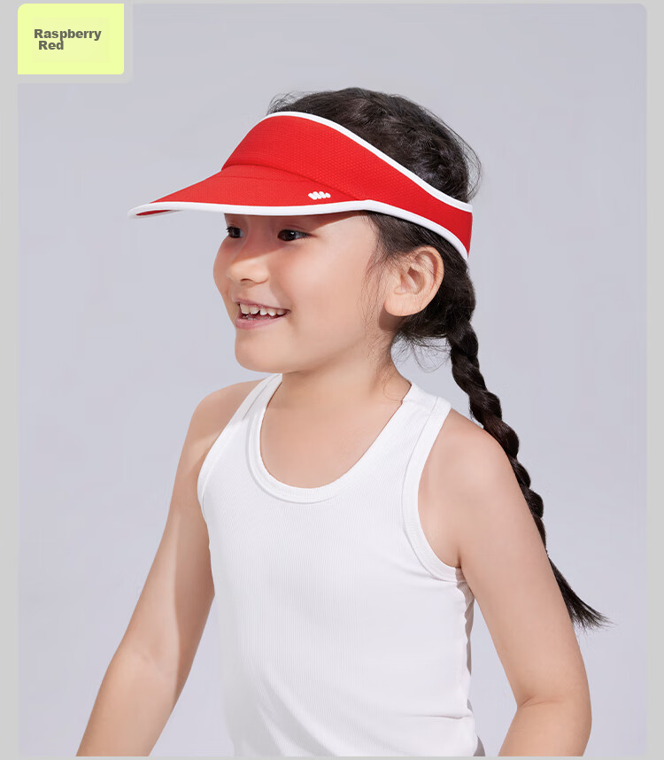Beneunder Children's Sun Protection Hat, Sun Visor Cap for Boys And Girls, Open-Top Sports Baseball Cap DS56824, Raspberry Red 30