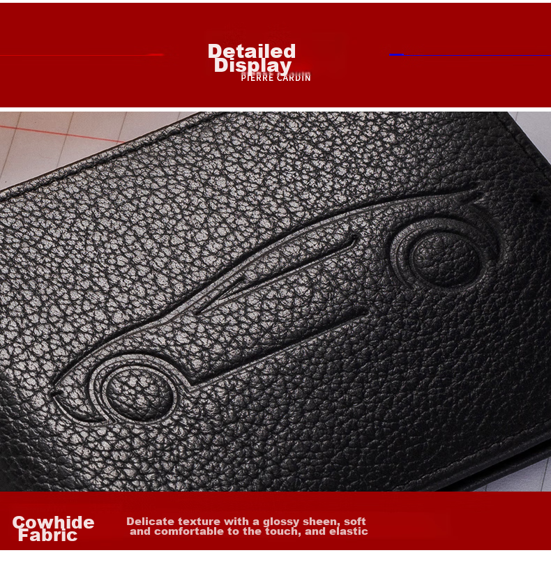 Pierre Cardin Driver's License Holder, Motor Vehicle Driving Permit Leather Case, Top-Grain Cowhide ID Holder Gift Box, Black, Suitable As A Present 11
