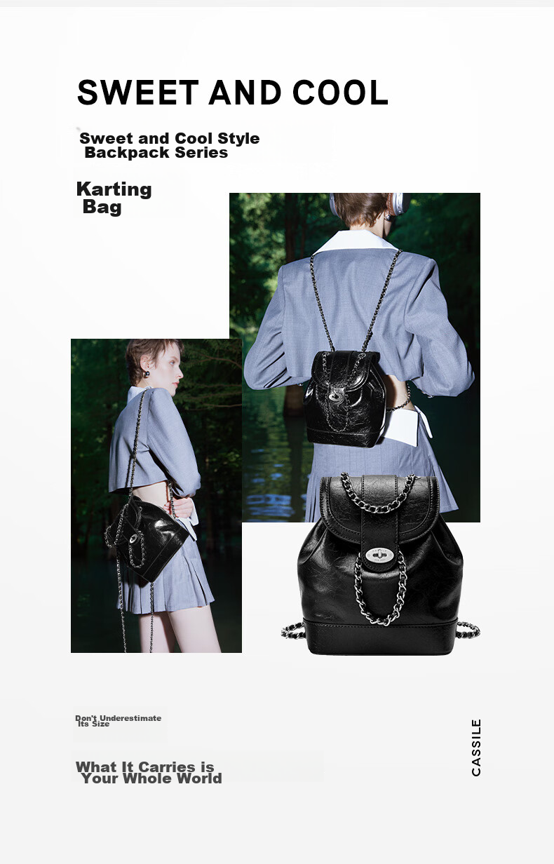CASSILE Women's Backpack with Chain, Large Capacity Handheld Luxury Backpack, 520 Gift, New Semester Back to School 2