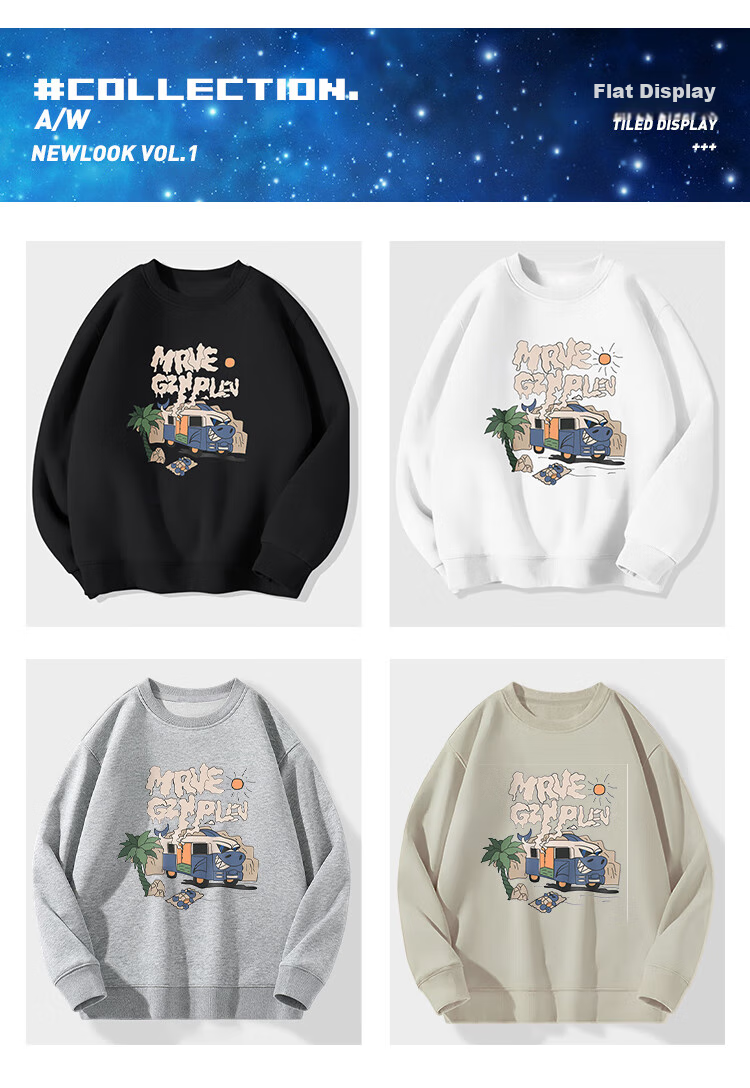 NASA GISS Official Trendy Sweatshirt, Men's Round Neck Long-Sleeve T-Shirt, Bear Print Pullover, Loose Base Layer, Black Regular, 3XL 11
