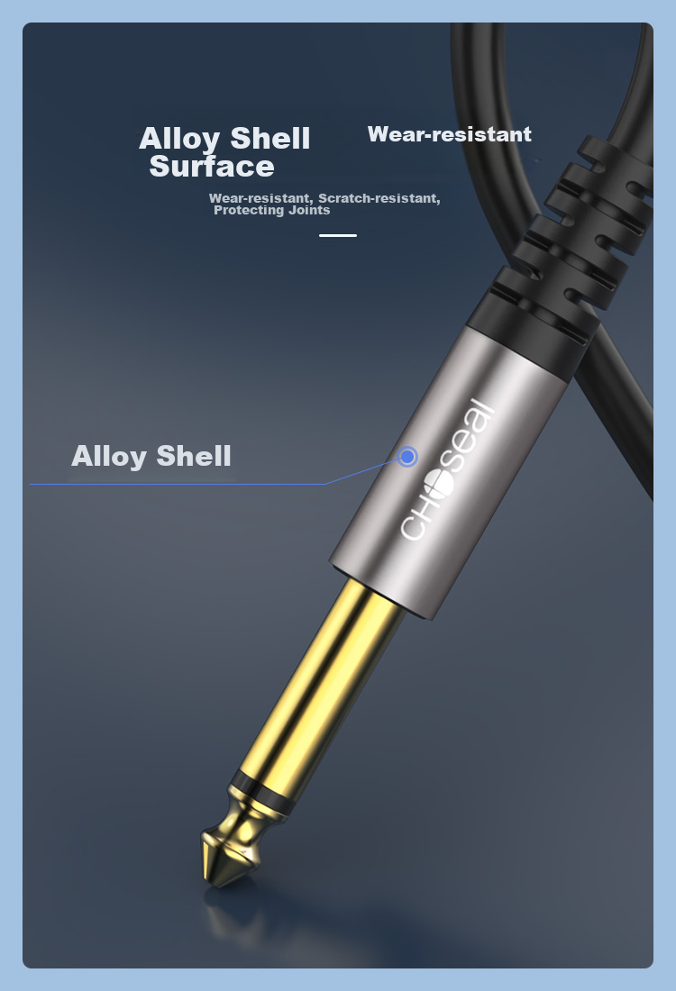 CHOOSEAL (CHOSEAL) 3.5mm to Dual 6.5mm Audio Cable, 6.35 Large Two-Core One-To Adapter Cable, Phone Computer Mixer Speaker Connection Cable, 2 Meters, QAD20BKT2 8