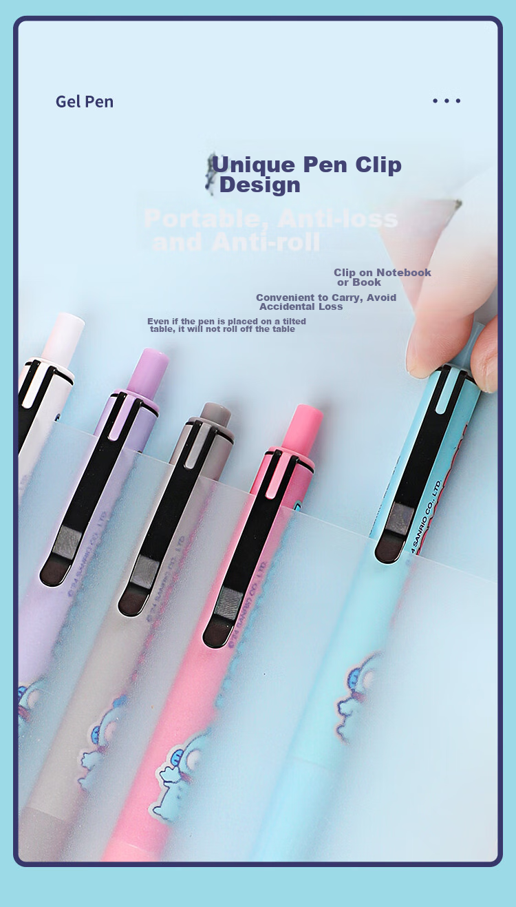 GuangBo Blind Box Pen, Retractable Gel Pen, 1 Piece, Sanrio Mermaid Hattori Official Collaboration Signature Pen, 0.5mm Black Pen with ST Tip, Exam Pen, Aesthetically Pleasing Stationery Gift, KT82135 6