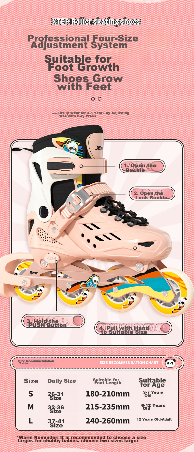 XTEP Roller Skates for Children, Inline Skates for Girls, Skateboard Shoes for Boys [Essential for Primary And Secondary School Roller Skating Courses] 13