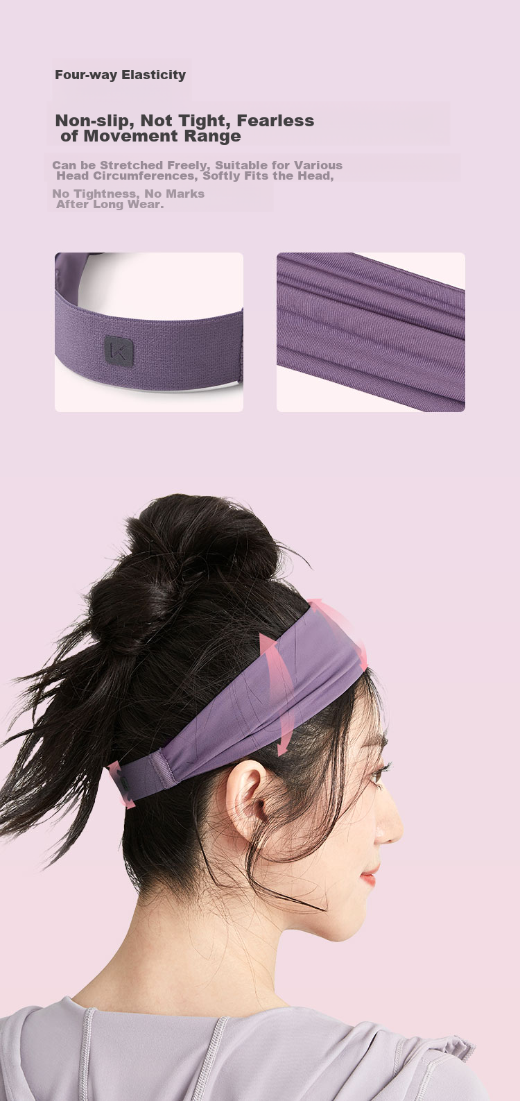 Keep Wide Headband for Yoga, Dance, Exercise, Fitness, Sweat-Absorbing And Breathable Hair Tie, Smog Blue 7