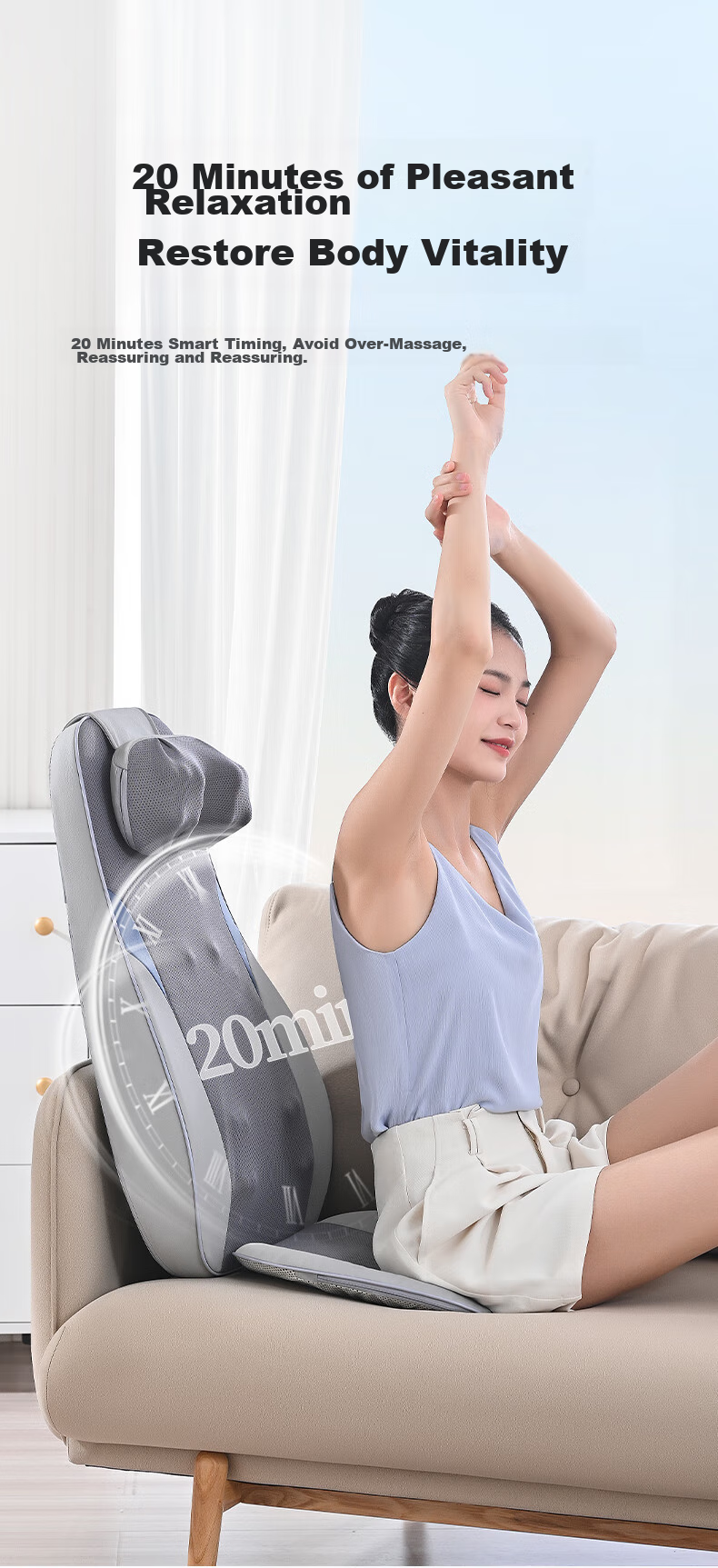 Haier [Mid-Autumn Festival Gift] Massage Cushion, Massager for Shoulder, Neck And Back, Full-Body Recliner Pad, Seat Cushion, Multifunctional Massage Chair Pad, Gift for Elders HQY-D134WPro 10