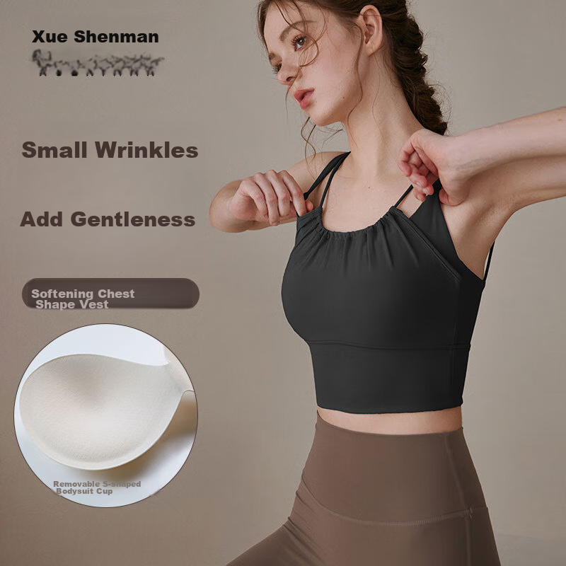 XUEXIMAN Sports Bra for Women, Shock-Absorbing Running Yoga Vest, Anti-Sagging High-Impact Zipper Fitness Bra
