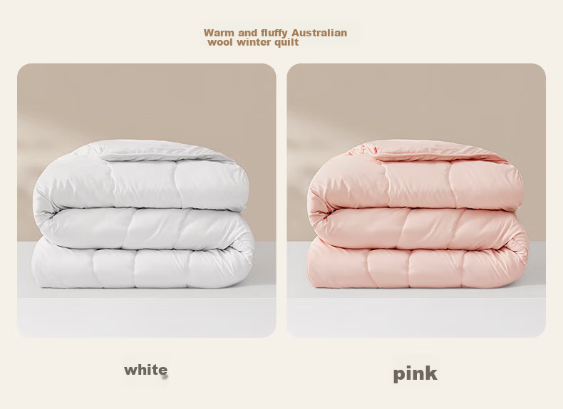 LOVO Luolai Home Textiles, 100% Australian Wool All-Season Comforter, 3 Jin (1.5 Kg), 150*215cm, White 12