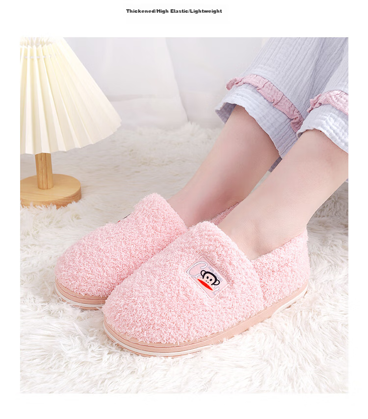 Paul Frank Cotton Slippers for Men, Couples' Fashionable Simple Thick-Soled Home Warm Winter Slippers PF6661 15
