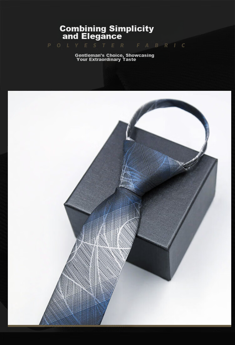 FitonTon Wedding Anniversary Men's Necktie, Formal Business Suit, No-Tie 8cm Tie, Gift Box Set, New Year And Valentine's Day Gift 4