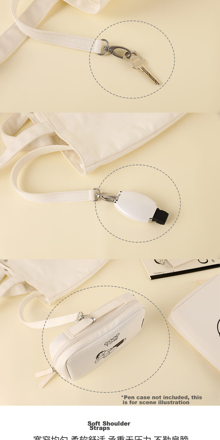 KOKUYO Noritake Collaboration Tote Bag, Portable Fashion Canvas Bag, Instagram-Style Handbag, Shopping Bag, Simple Large-Capacity Shoulder Bag, Tutoring Bag, WSG-KB2X02W Canvas Bag 7