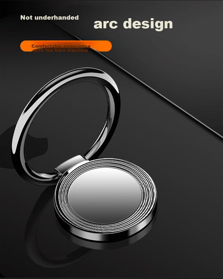 ESCASE Phone Stand Ring Holder Metal Ring Clip Slim Compatible with Huawei IPhone Samsung Xiaomi Honor Apple Phone Magnetic Car Mount Stand 7Plus Jazz Black 3