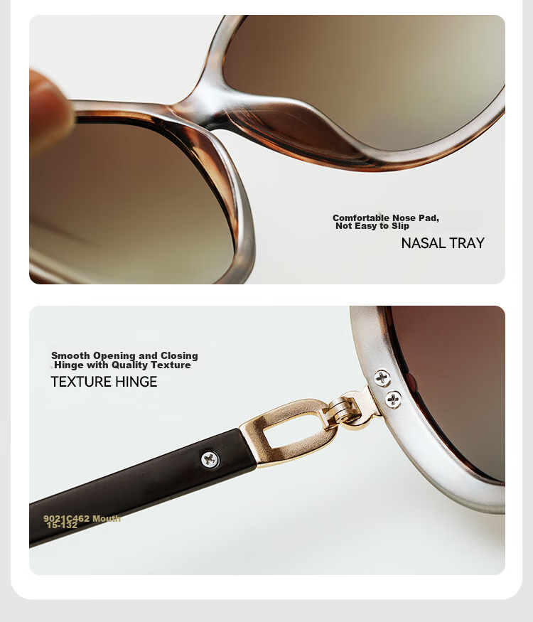 VEGOOS Polarized Sunglasses, Fashionable Large Frame, UV Protection, Sunshade for Women, Driving Glasses, 9021 Amber Tea Color 11