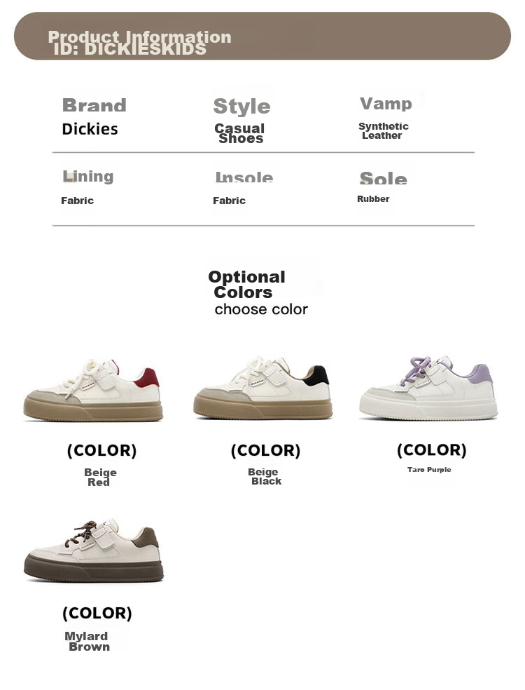 Dickies Children's Canvas Shoes, New Spring And Summer Style for Girls, Casual Shoes with Fleece Lining, Comfortable Training Shoes for Older Kids, Lightweight Versatile White Sneakers for Students 3