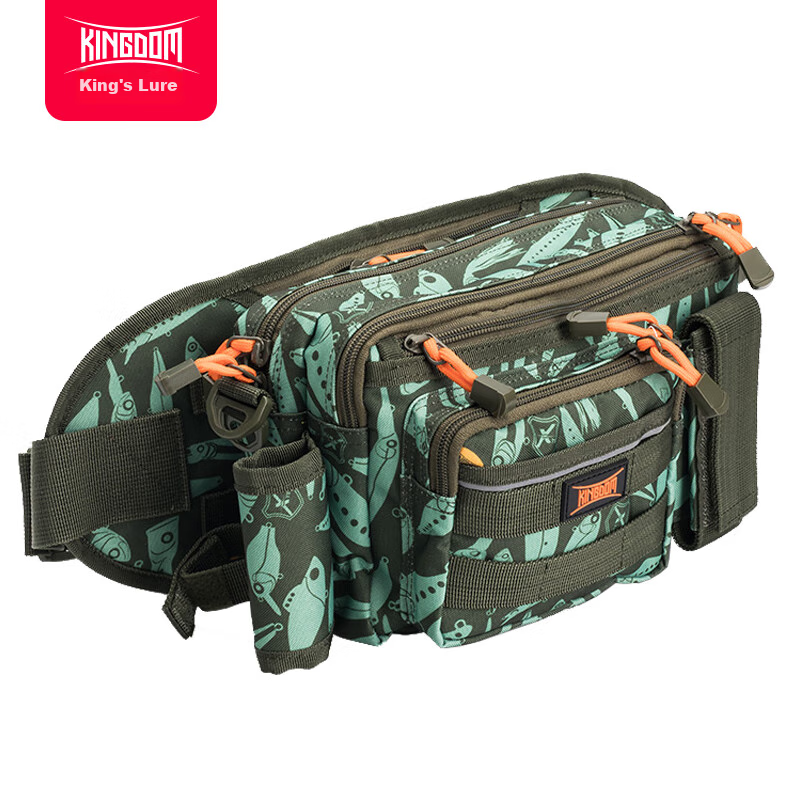 Guowangluya Lure Bag, Multifunctional Waist Pack, Crossbody Bag, Fishing Backpack, Durable Tackle Bag, Magpie Blue Color
