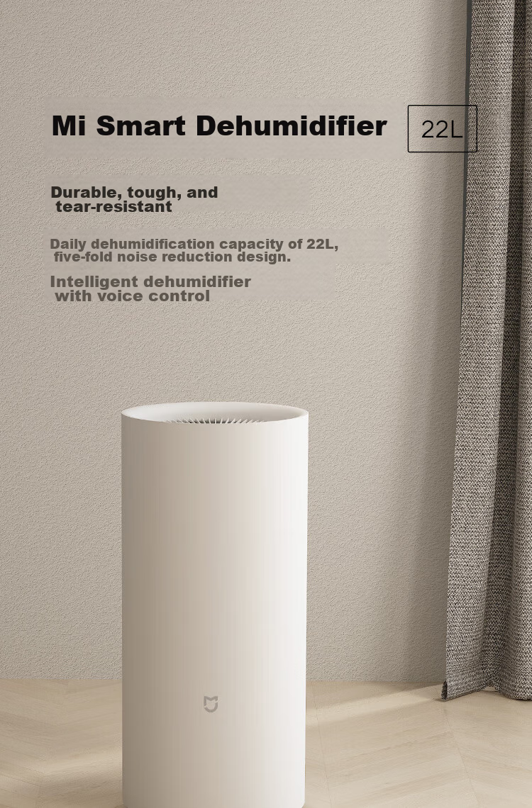 Mijia Xiaomi Smart Dehumidifier, 22L Capacity, for Home Living Room Bedroom Basement, Moisture Absorber, Clothes Dryer, CSJ0122 2