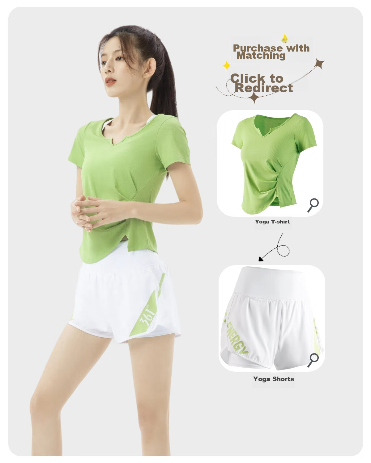 361° Women's Sports Fitness Yoga Shorts, Summer Lightweight, Faux Two-Piece, Breathable, Outdoor Cycling Running Shorts 3