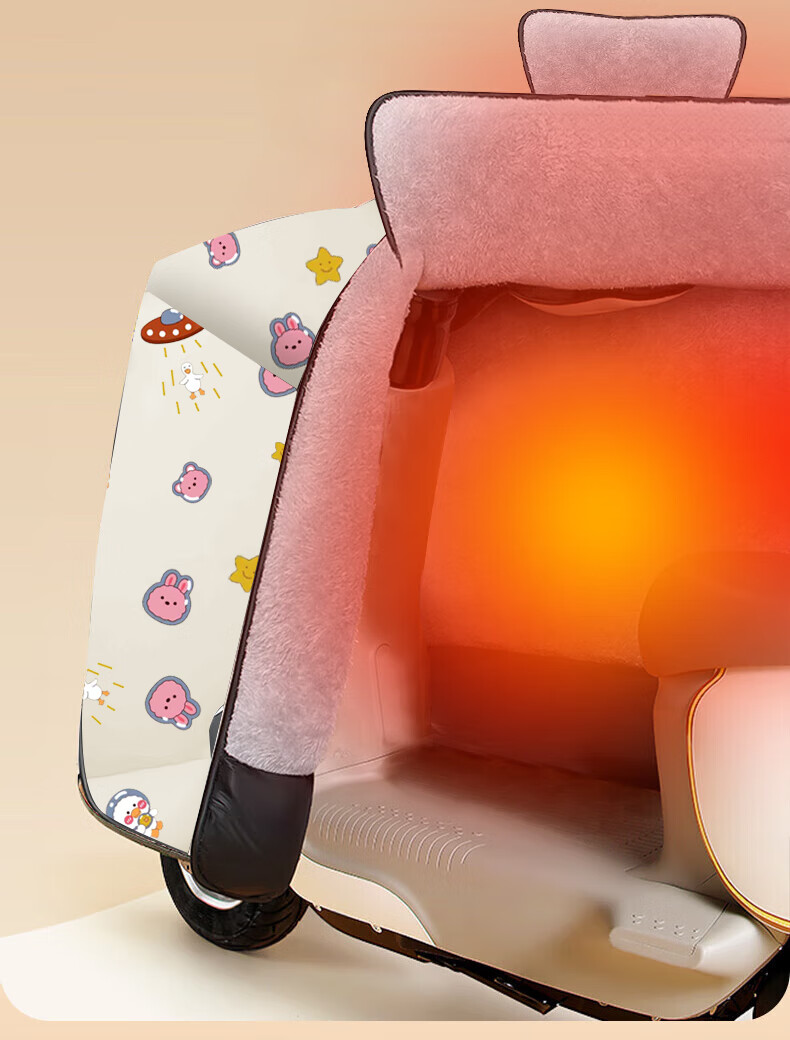 Gonghechuan Electric Scooter Windshield, Winter Fleece-Lined, Enlarged Side Wings, Thickened Windproof And Warm, Motorcycle Windshield, Rain-Proof 8