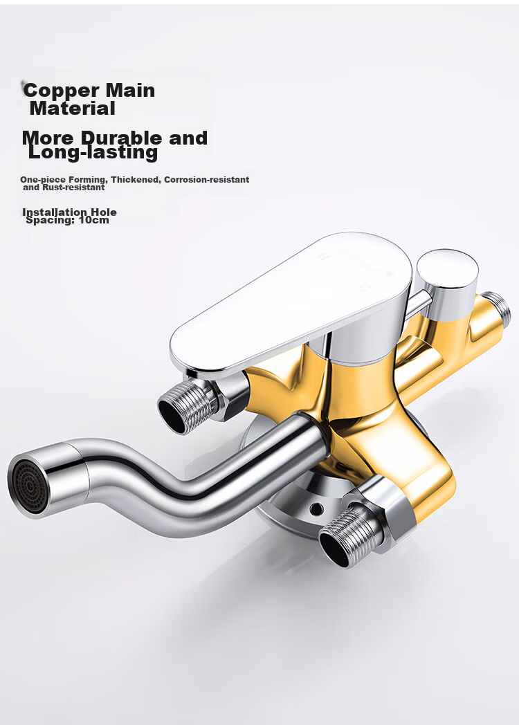 Larsd Shower Mixing Valve, Surface-Mounted Shower Faucet Mixer with Copper Body, Hot And Cold Shower Head Switch LD6306 9