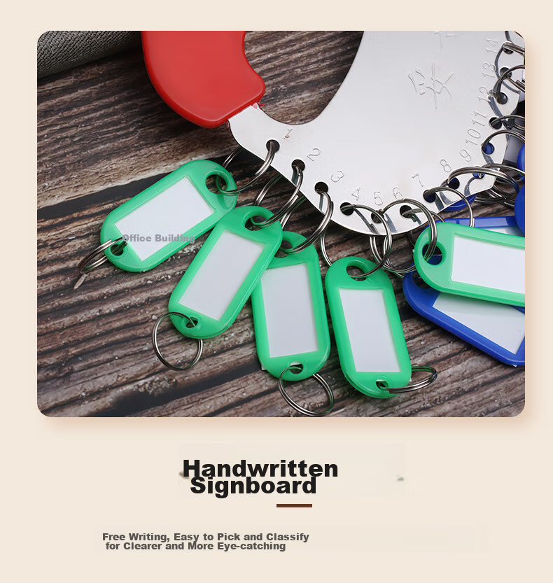 Siyicai Key Ring, Landlord Key Tray Management Number Key Storage Organizer, Multi-Hook Key Holder, Key Tag Label, Key Plate Wristband, Key Board, 11 Digits 15