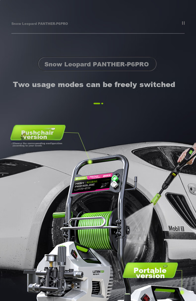 LUTIAN Household High-Pressure Car Washer, Water Gun, High-Power Induction Cleaning Machine, Water Pump, Powerful Cleaning Device, Snow Leopard P6PRO 4