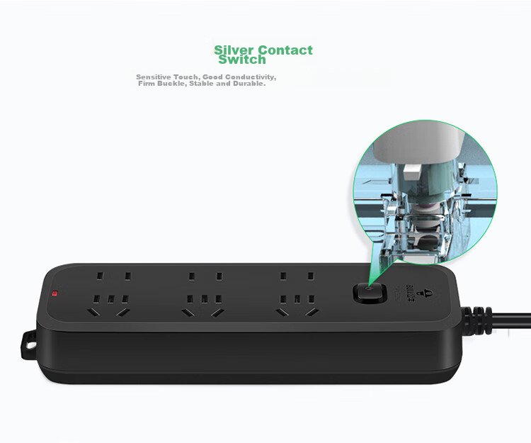BULL Power Strip / Extension Cord / Surge Protector / Multi-Outlet Strip / Power Bar / Cable Reel, Black Matte Finish, 6 Outlets with Master Switch, Total Length 1.8 Meters, GN-B8330H 11