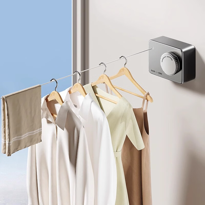 Baihan Retractable Clothesline, No Drilling Required, Indoor Bathroom Drying Rack, Outdoor Quilt Drying Rack, Collapsible Clothesline