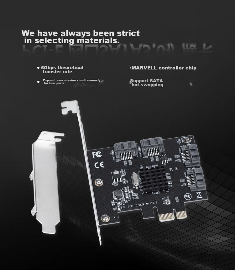 MOGE Desktop PCIE to 4-Port SATA 3.0 Hard Drive Expansion Card NAS Synology Hard Drive Card Windows/Linux Plug-And System Boot MC26921 2