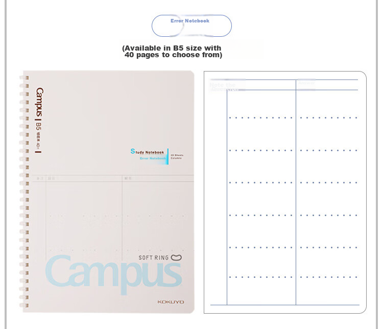 KOKUYO Campus Student Soft Spiral Notebook, A5 Size, 50 Pages, Blank, 1 Book, WCN-CSR3518 4