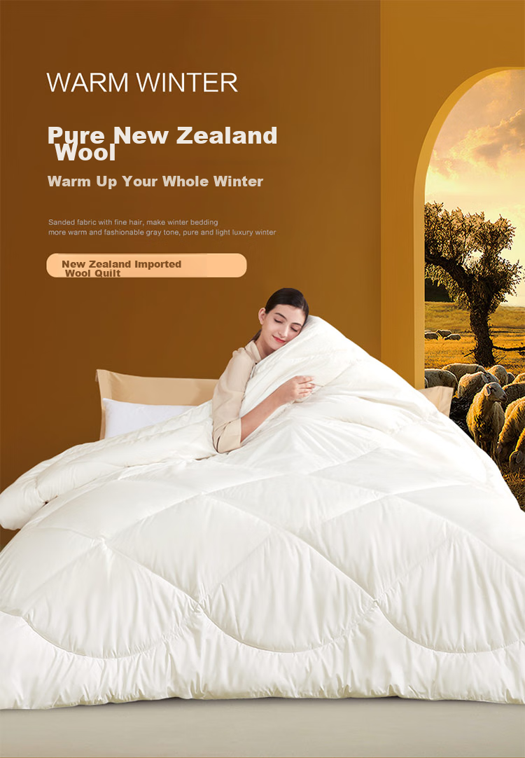 FUANNA Wool Comforter, 51% New Zealand Imported Wool, Double Size Winter Quilt, Approximately 6.6 Jin (3.3 Kg), 203*229cm 1
