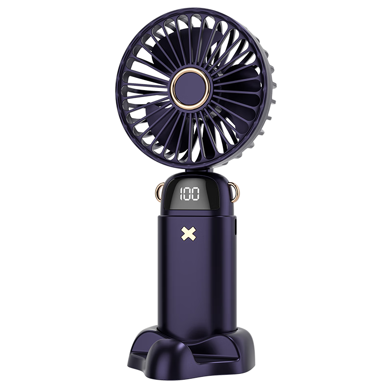 BIAZE Handheld Mini Fan, Portable Compact Electric Fan for Outdoor And Desktop Use, USB Rechargeable Small Fan, Quiet Electric Fan for Office And Dormitory, FS22 Blue