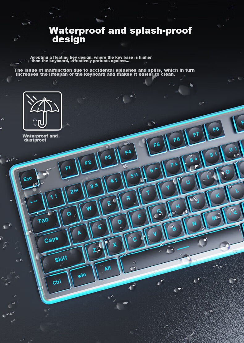 EWEADN X7S Wireless Keyboard And Mouse Combo, Single-Mode 2.4G True Mechanical Feel, Low Noise, Office 104-Key Gaming Keyboard, Computer Laptop Peripheral, Rechargeable, Pink with White Backlight 6