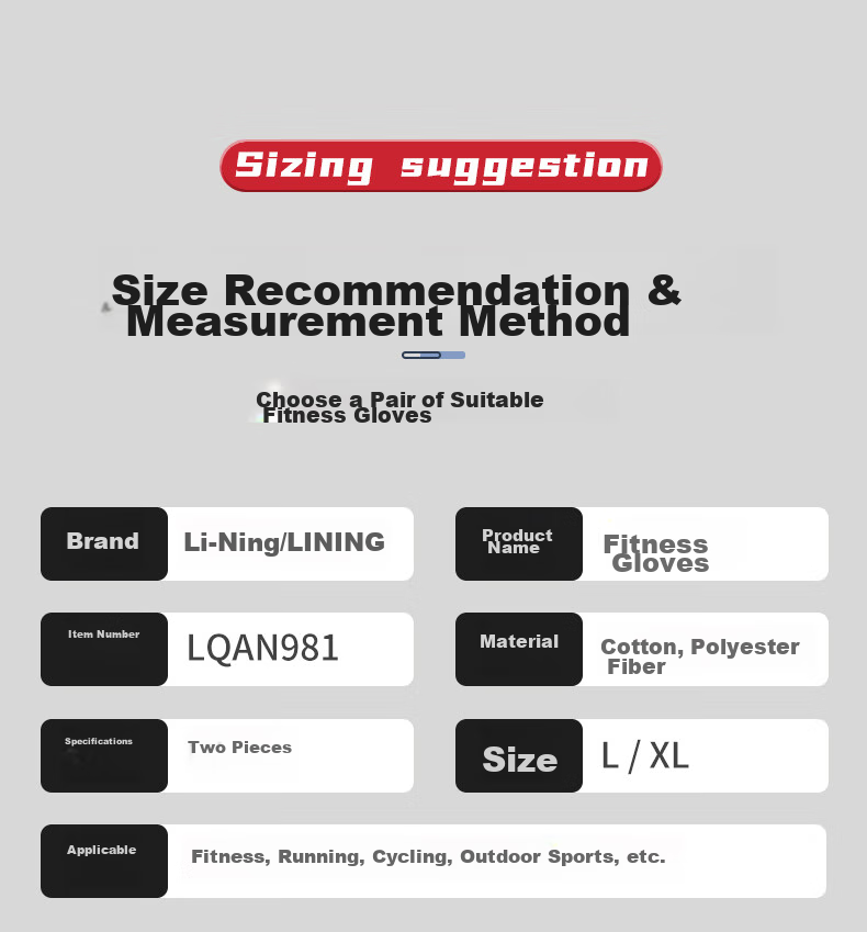 Li-Ning Fitness Gloves for Men And Women, Cycling Sports Non-Slip Weightlifting Wrist Guards, Pull-Up Bar Anti-Callus Fingerless Gloves 17