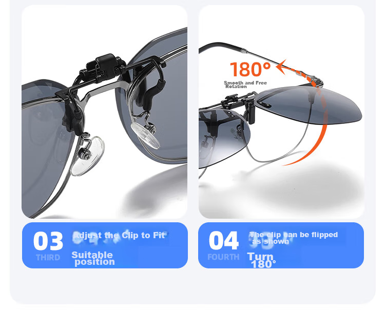 HLA Sunglasses Clip, Flip-Style Unisex, Myopia Polarized Sunglasses Clip, Black 086 12