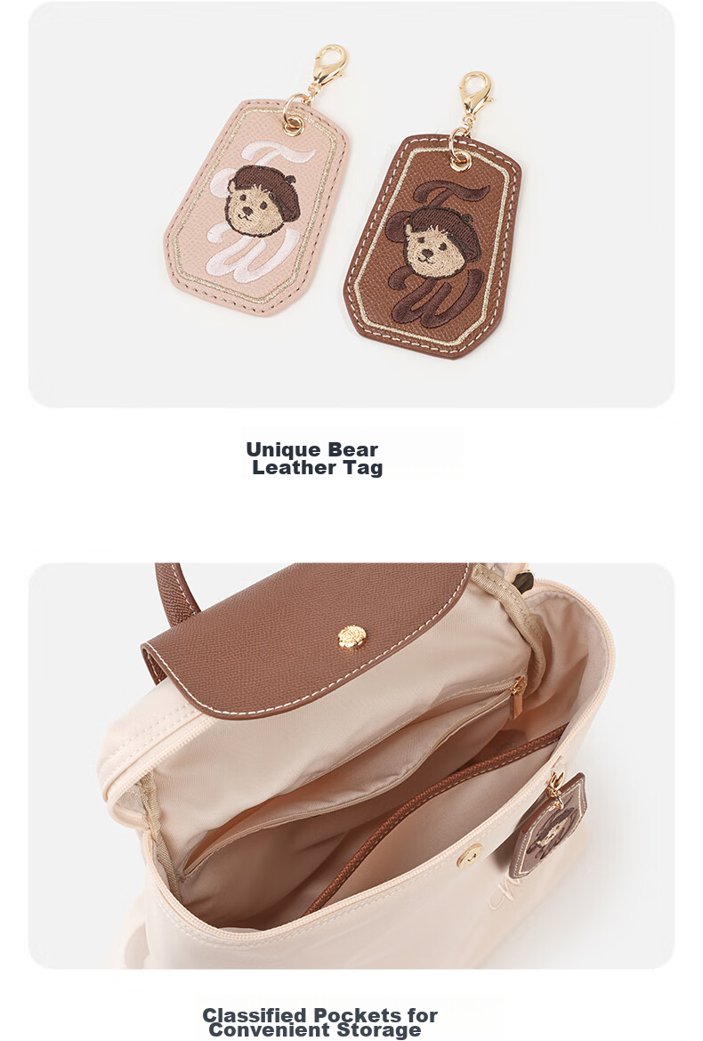 Teenie Weenie Women's Backpack, Nylon School Bag TW Little Bear Large Capacity Backpack for Middle And High School Students, Women's Bag, 2026 New Student Birthday Gift 7