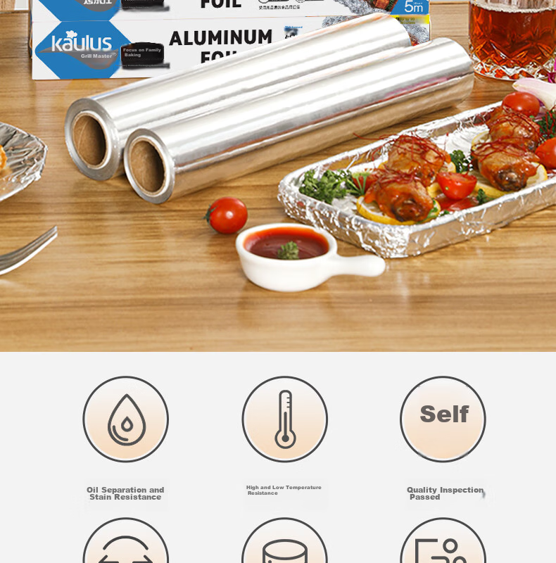 Kaulus Aluminum Foil for Air Fryer, 40 Meters Wide * 30 Cm Thick, Oven Baking And Barbecue Specialized, Oil-Proof, Thickened Aluminum Foil 2
