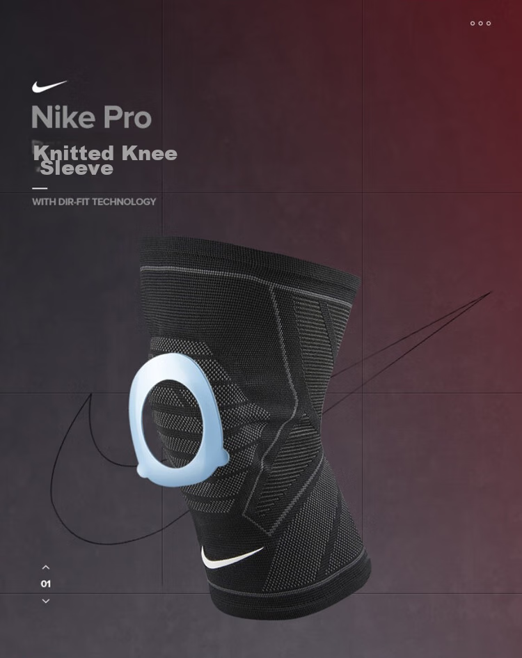 NIKE Sports Knee Pads for Climbing, Hiking, Outdoor Running, Basketball Knee Straps N1000669031M Two-Pack 2