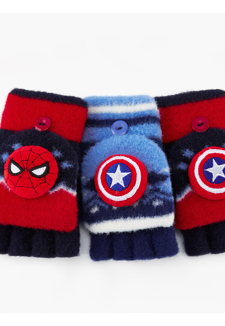 Disney Boys Spider-Man Winter Half-Finger Gloves, Baby Five-Finger Flip-Up Gloves HM70129, Spider-Ma 7
