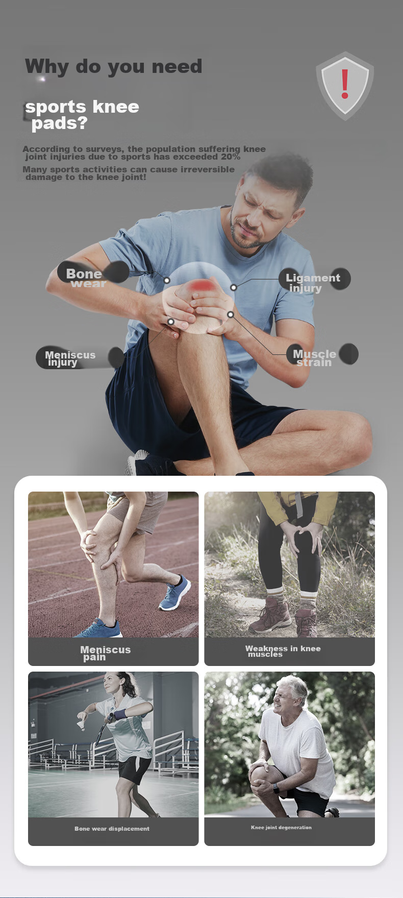 Li-Ning Knee Brace for Running, Meniscus Injury And Fluid Retention, Patella Protection, Cold Legs, Warmth, Rehabilitation And Fixation Support Brace for Men And Wome 1