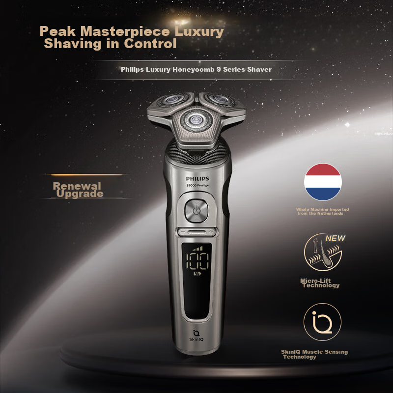 PHILIPS [Mid-Autumn Festival Gift] Self-Operated Electric Shaver, Rotating Guard 9 Series Luxury Edition, SkinIQ Smart Razor, Birthday Gift for Men And Fathers, [Whole Machine Imported from The Netherlands]