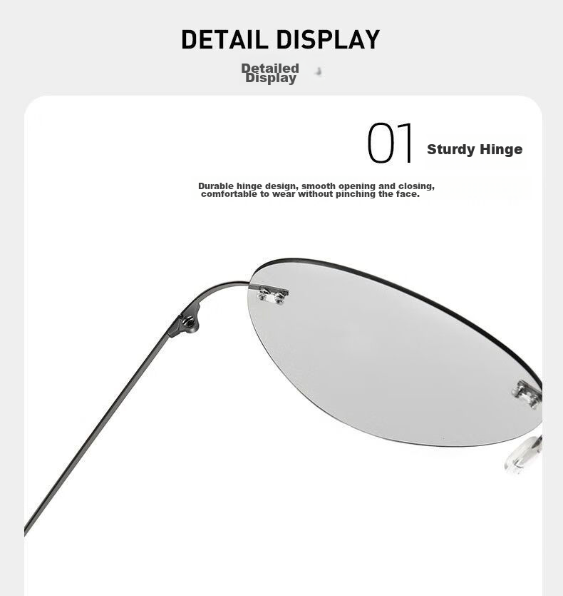 LESCA LUNETIER Ultra-Light Frameless Polarized Sunglasses for Men, Driving-Specific Non-Fading Driving Glasses, Fishing And Pilot Round Sunglasses 11
