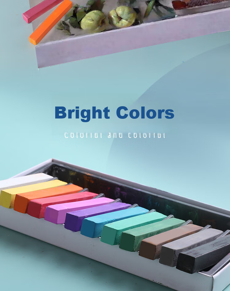 Mont Marte 24-Color Pastel Chalk Set, Colored Chalk Drawing Sticks, Art Painting Pastel Sticks, Children's Colorful Pen Set, Student Pastel Drawing Iron Box Set MMPT0017 Art Sketching 5