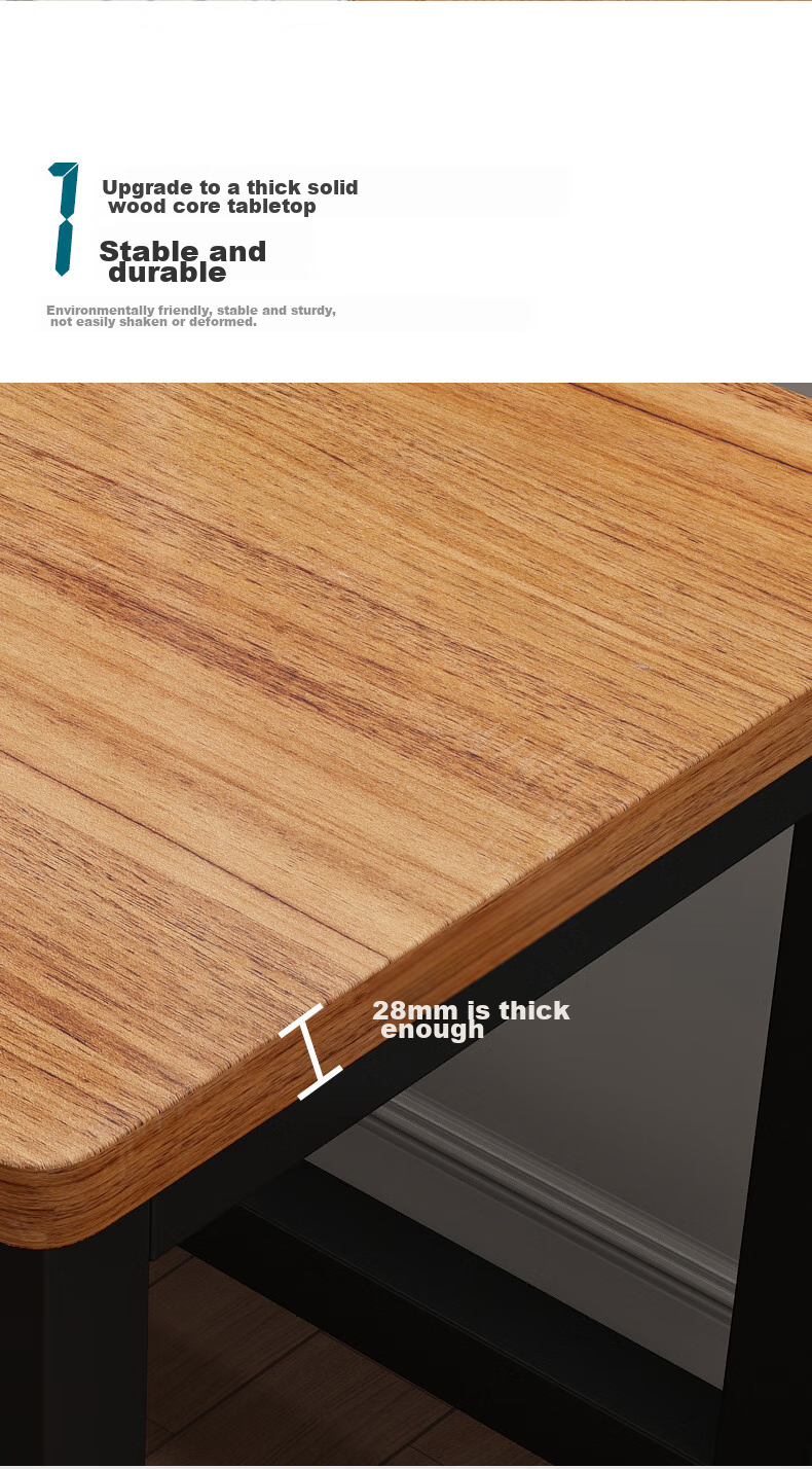 Yameile Gaming Desk, Thickened Solid Wood Core Computer Desk, Office Desk, Study Desk, Simple Writing Workstatio 4