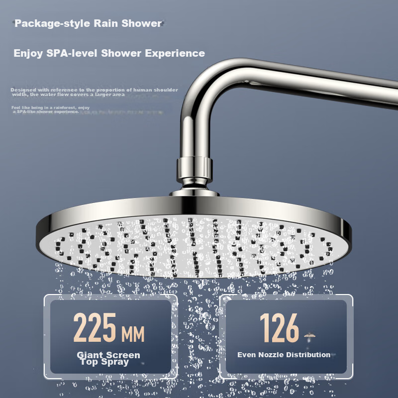 MEJUE Shower Set, High-Pressure Shower Head, Hot And Cold Brass Faucet with Mixing Valve, Bright Silver Z-5119